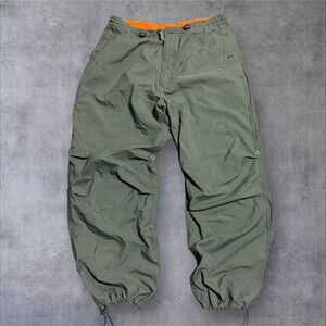 Vintage Baggy Paratrooper Cargo Pants Mens L Green Parachute Rave
